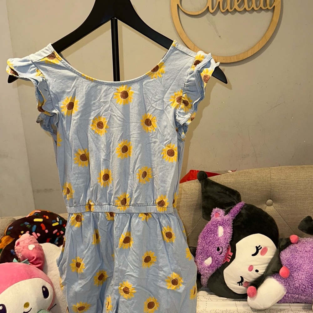 Old Navy Blue and Yellow Sunflower Kids Bodysuit